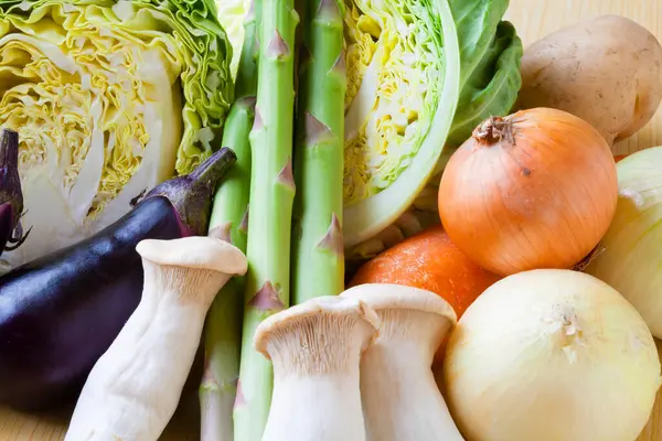 关闭各种有机蔬菜 健康食品 — 图库照片
