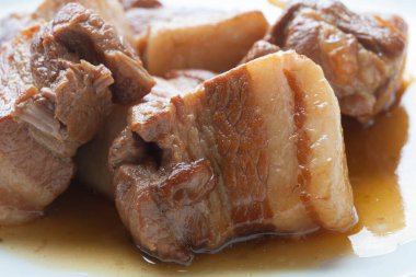 Kızarmış domuz eti fotoğrafı. 