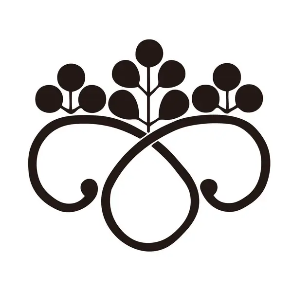 Svart Blommig Logotyp Isolerad Vit Bakgrund — Stockfoto