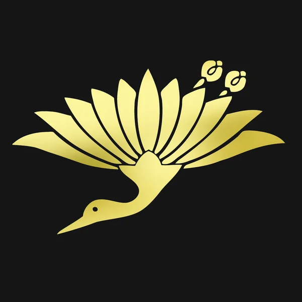 Siyah Arkaplanda Altın Çiçekli Logo — Stok fotoğraf