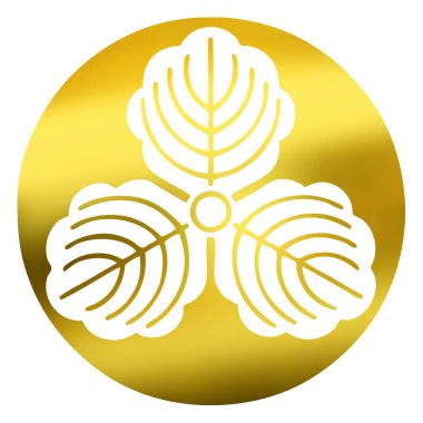 Beyaz arka planda izole edilmiş altın çiçek logosu