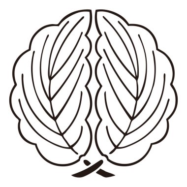 Beyaz arkaplanda siyah çiçek logosu var.