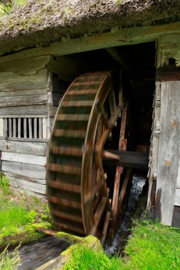 Yamaguchi, Japonya 'daki eski ahşap su değirmeni