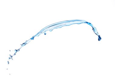 Mavi su sıçraması beyaz arkaplanda izole edildi            