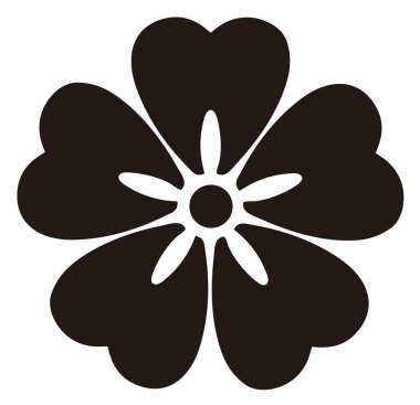 Beyaz arkaplanda siyah çiçek logosu 