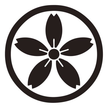 Beyaz arkaplanda siyah çiçek logosu 