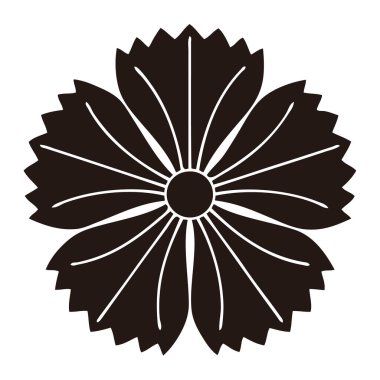 Beyaz arkaplanda siyah çiçek logosu 