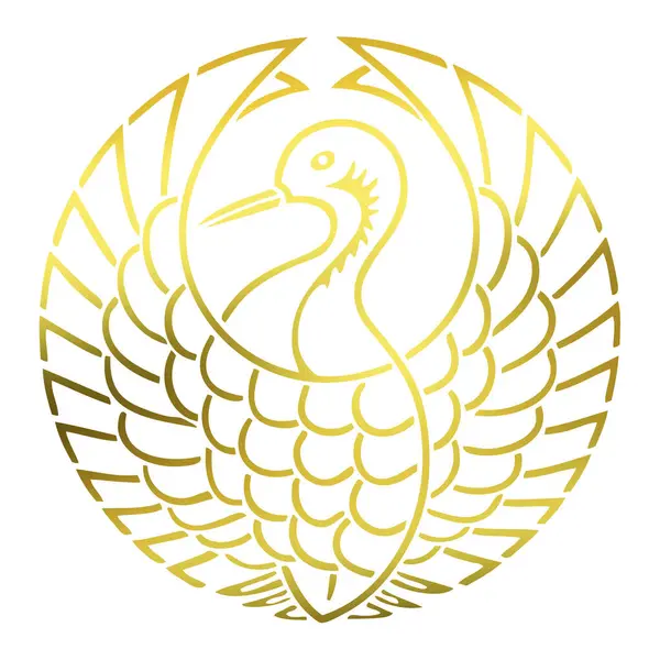 Tradicional Japonês Família Crista Logotipo Ilustração Cor Dourada Fundo Branco — Fotografia de Stock