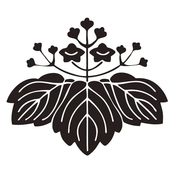 Черный Цветочный Логотип Изолирован Белом Фоне — стоковое фото