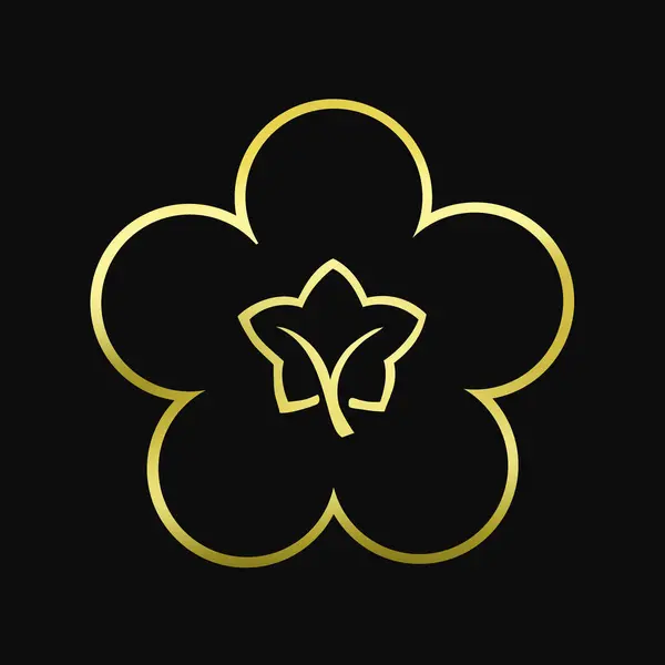 gold flower icon on black background