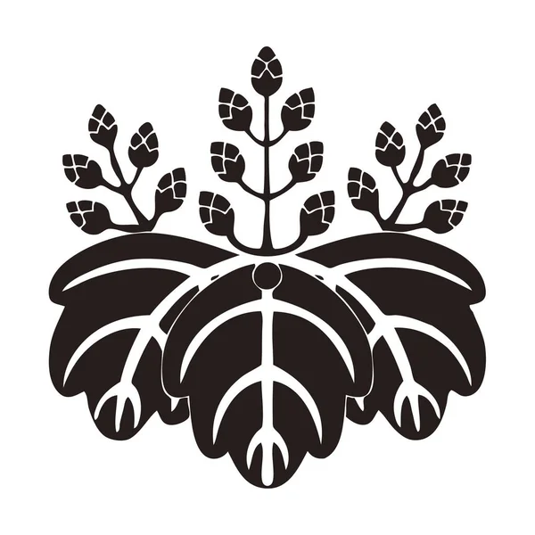 Logotipo Floral Negro Aislado Sobre Fondo Blanco —  Fotos de Stock