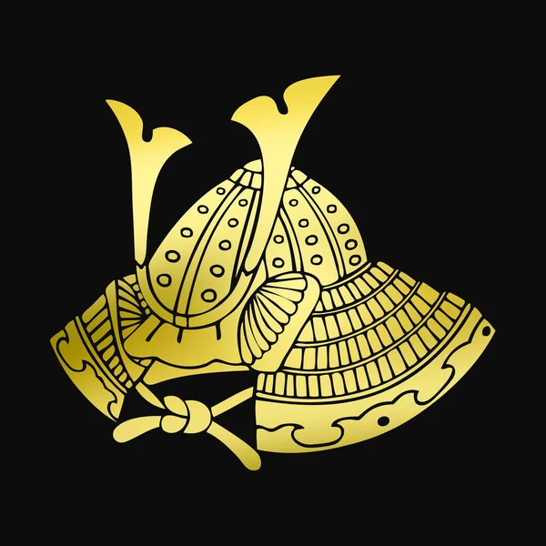 Traditionele Japanse Familiewapen Logo Illustratie Van Gouden Kleur Zwarte Achtergrond — Stockfoto