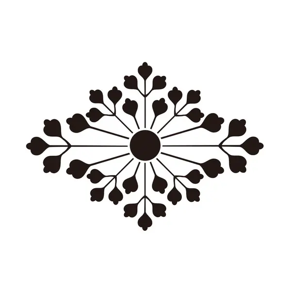 白色背景上孤立的黑色花卉标识 — 图库照片