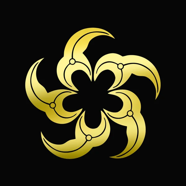 gold flower logo design