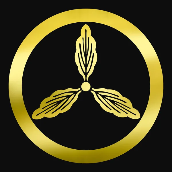 Siyah Arkaplanda Altın Çiçekli Logo — Stok fotoğraf
