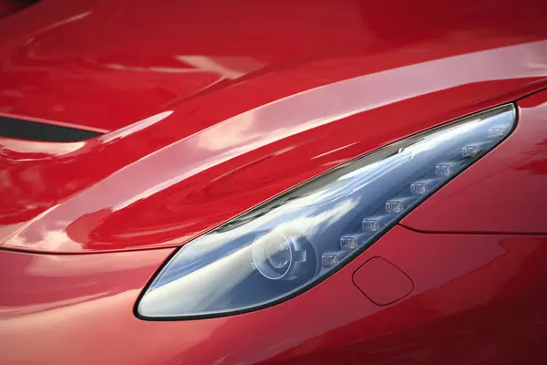 Red Sport Car Closeup View — Stock Photo, Image