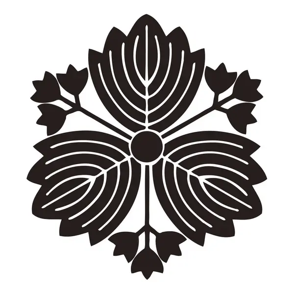 Logotipo Floral Preto Isolado Fundo Branco — Fotografia de Stock