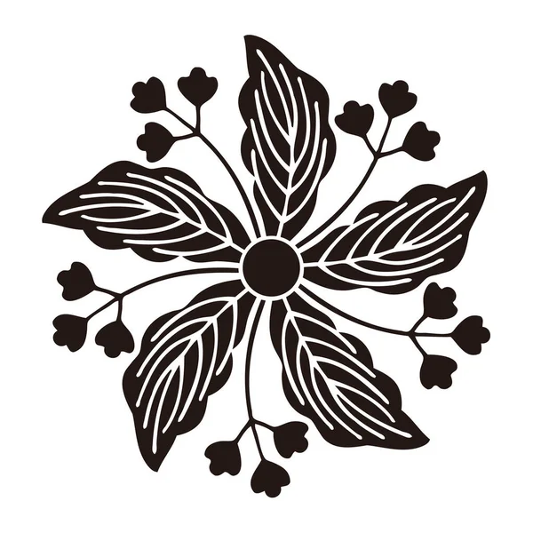 Чорний Квітковий Логотип Ізольований Білому Тлі — стокове фото