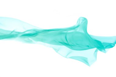 Beyaz arkaplanda güzel yeşil kumaş dokusu.         