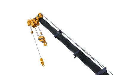 Beyaz zemin üzerinde modern sarı vinç