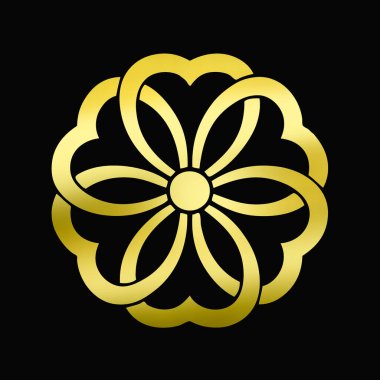 Siyah arkaplanda altın çiçek