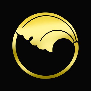 Siyah arkaplanda altın çiçek