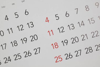 Sayılı kağıt ay takvimi. organizatör konsepti 