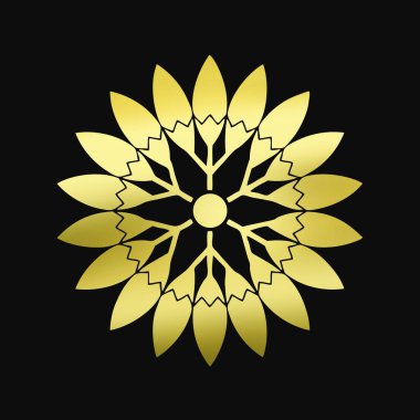 Siyah arkaplanda altın çiçek