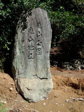  Japonca işaretler taşın üzerinde hiyeroglifler, yakın çekim.