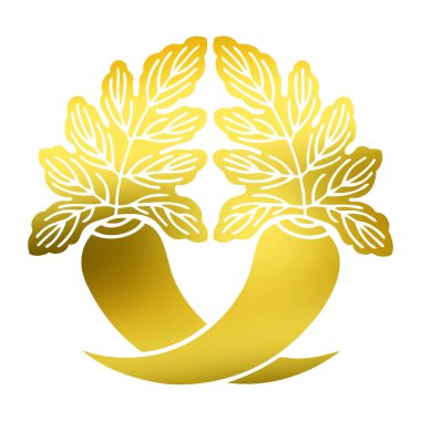 Beyaz arka planda izole edilmiş altın çiçek logosu