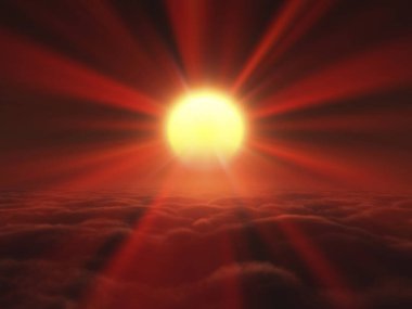 Günbatımı üzerinde dağ manzarası 