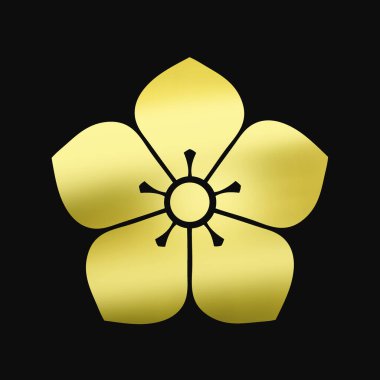 Siyah arkaplanda altın çiçek