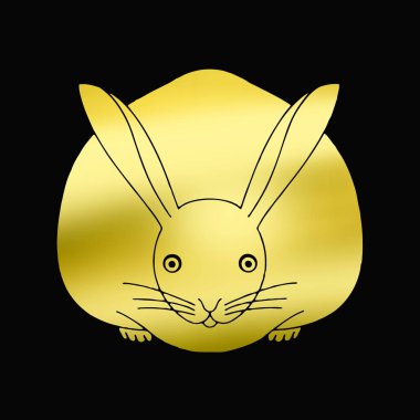 Tavşan kafası siyah arkaplanda