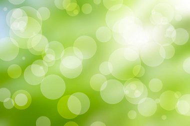 yeşil arka plan. Bulanık bokeh ışıkları arkaplanı
