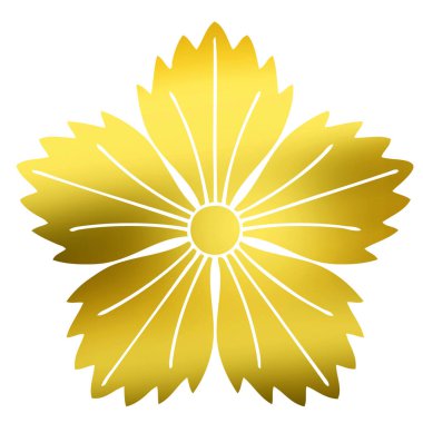 Beyaz arka planda izole edilmiş altın çiçek logosu