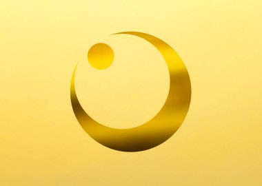 Geleneksel Japon aile arması logosu altın rengi gösteriyor