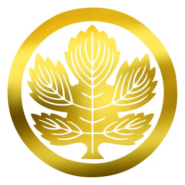 Beyaz arka planda izole edilmiş altın çiçek logosu