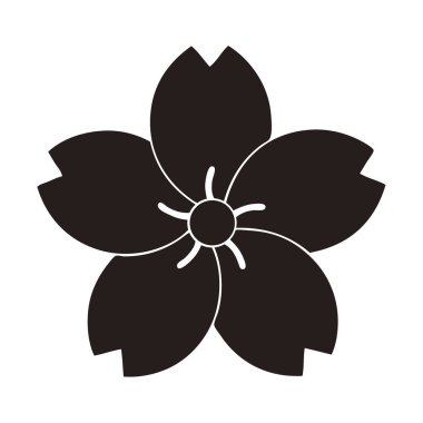 Beyaz arkaplanda siyah çiçek logosu var.