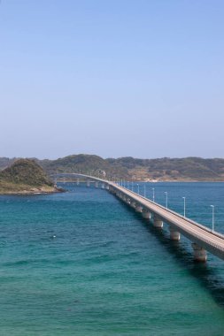 Shimonoseki 'deki Tsunoshima Köprüsü, Yamaguchi Bölgesi, Japonya