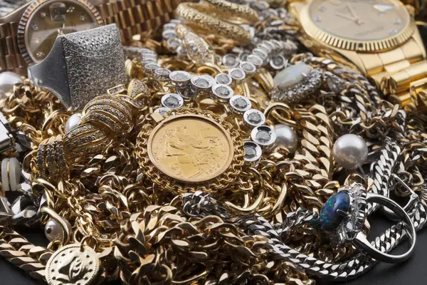 Jewelry Precious Metal Objects Close View — Stock Photo, Image