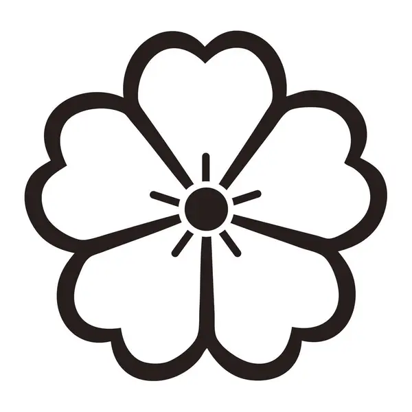 Logo Floral Noir Isolé Sur Fond Blanc — Photo