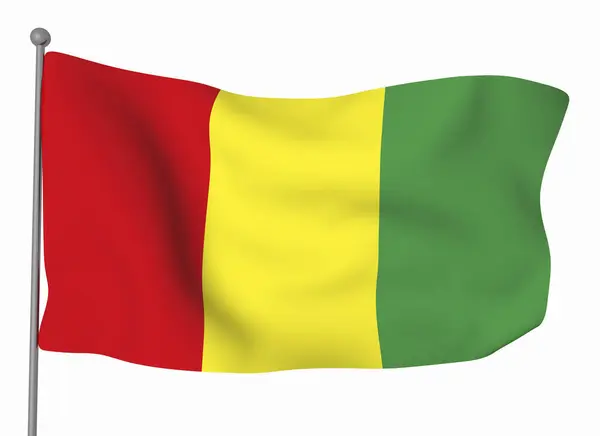 Modelo Bandeira Mali Bandeira Ondulada Horizontal Isolada Fundo — Fotografia de Stock
