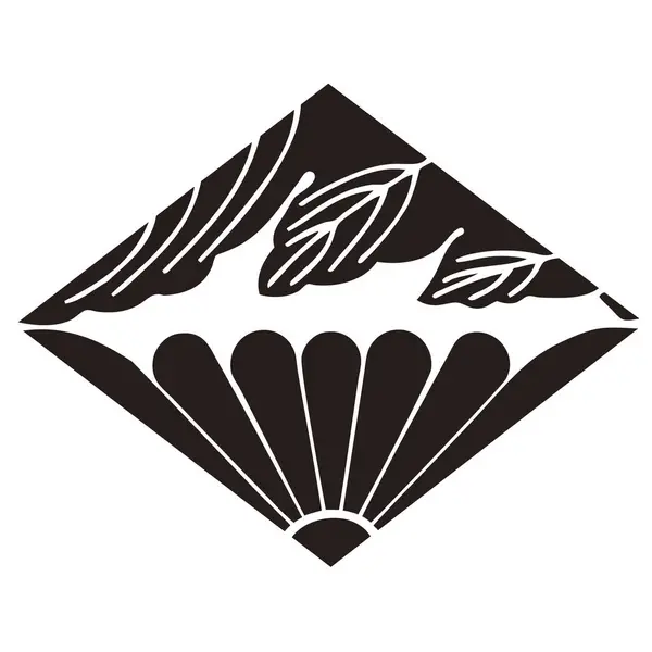 Beyaz Arkaplanda Siyah Çiçek Logosu Var — Stok fotoğraf