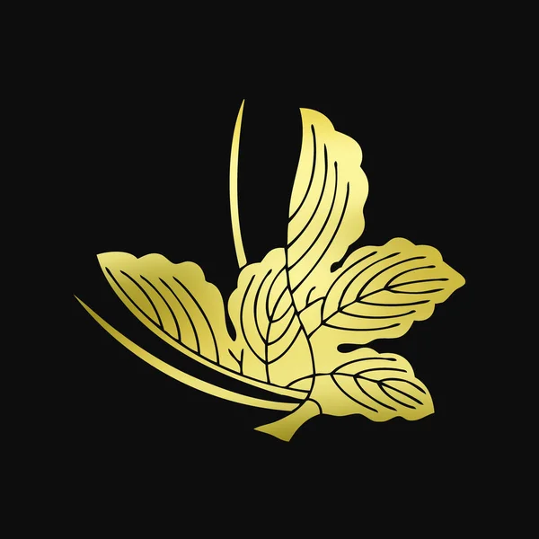 Siyah Zemin Üzerinde Altın Yaprak — Stok fotoğraf