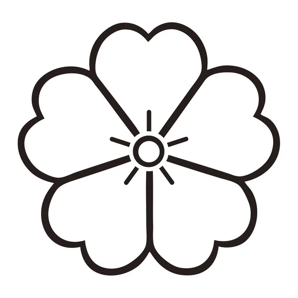 Beyaz Arkaplanda Siyah Çiçek Logosu Var — Stok fotoğraf