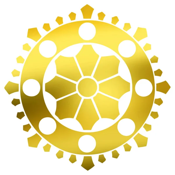 Logotipo Tradicional Cresta Familiar Japonesa Ilustración Color Dorado Sobre Fondo — Foto de Stock