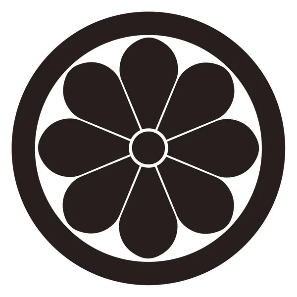 Czarny Kwiat Logo Izolowane Białym Tle — Zdjęcie stockowe