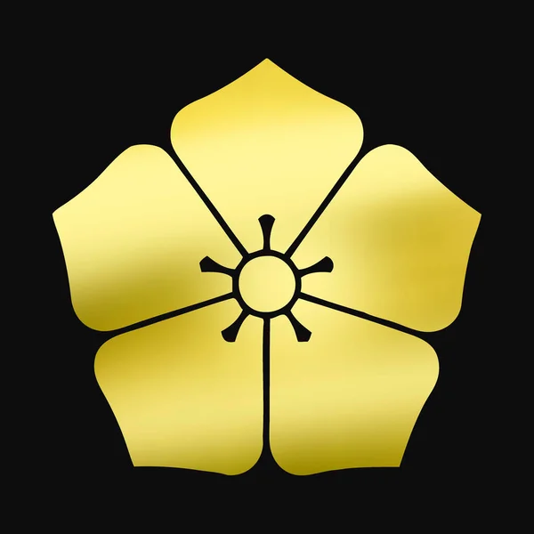 Logotipo Floral Dourado Fundo Preto — Fotografia de Stock
