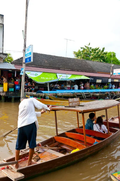 Traders Boats Floating Market Amphawa Thailand Floating Markets One Main — Stock Photo, Image