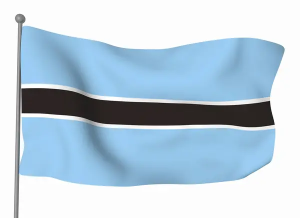 Modello Bandiera Botswana Bandiera Sventolante Orizzontale Isolata Sullo Sfondo — Foto Stock